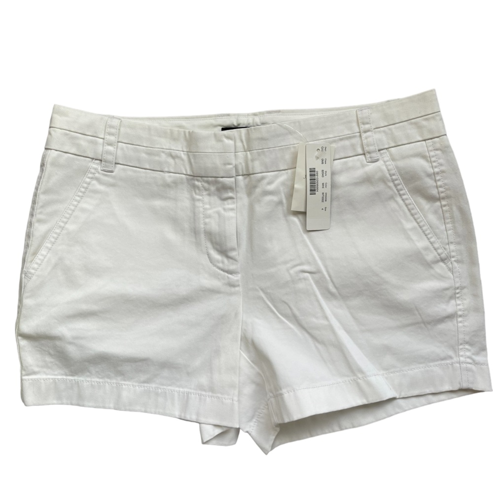 J. Crew size 4 white chino shorts. New with tags.